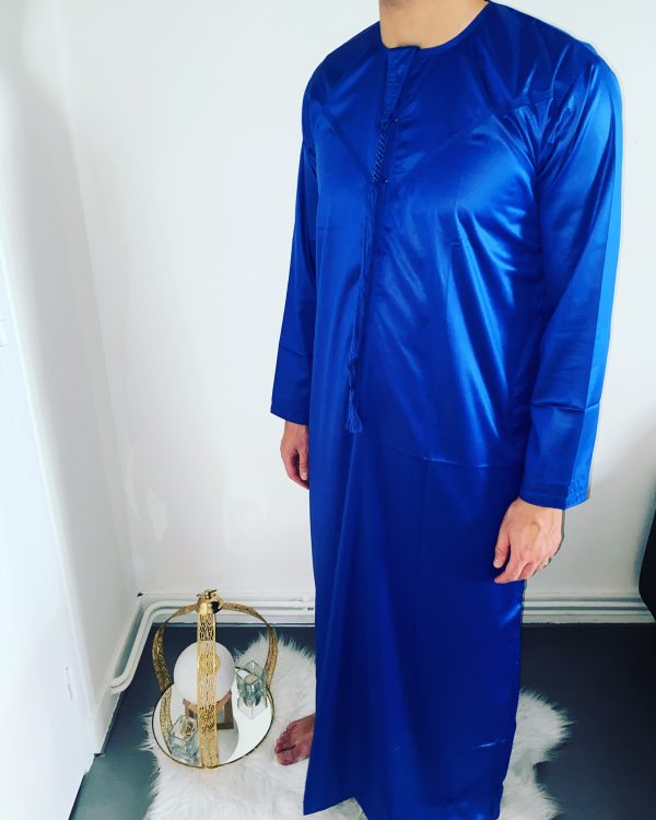 Qamis Emiratie Bleu Roi Satinée
