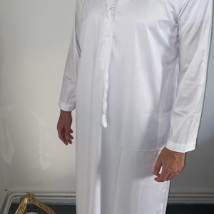 Qamis Emiratie Blanc Satinée