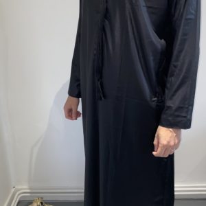 Qamis Emiratie Noir Satinée